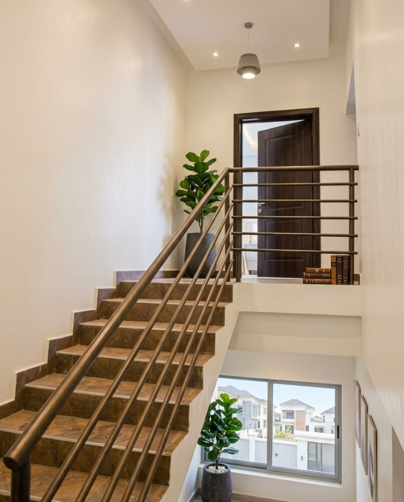 Interior stair hall from the Soma Court brochure